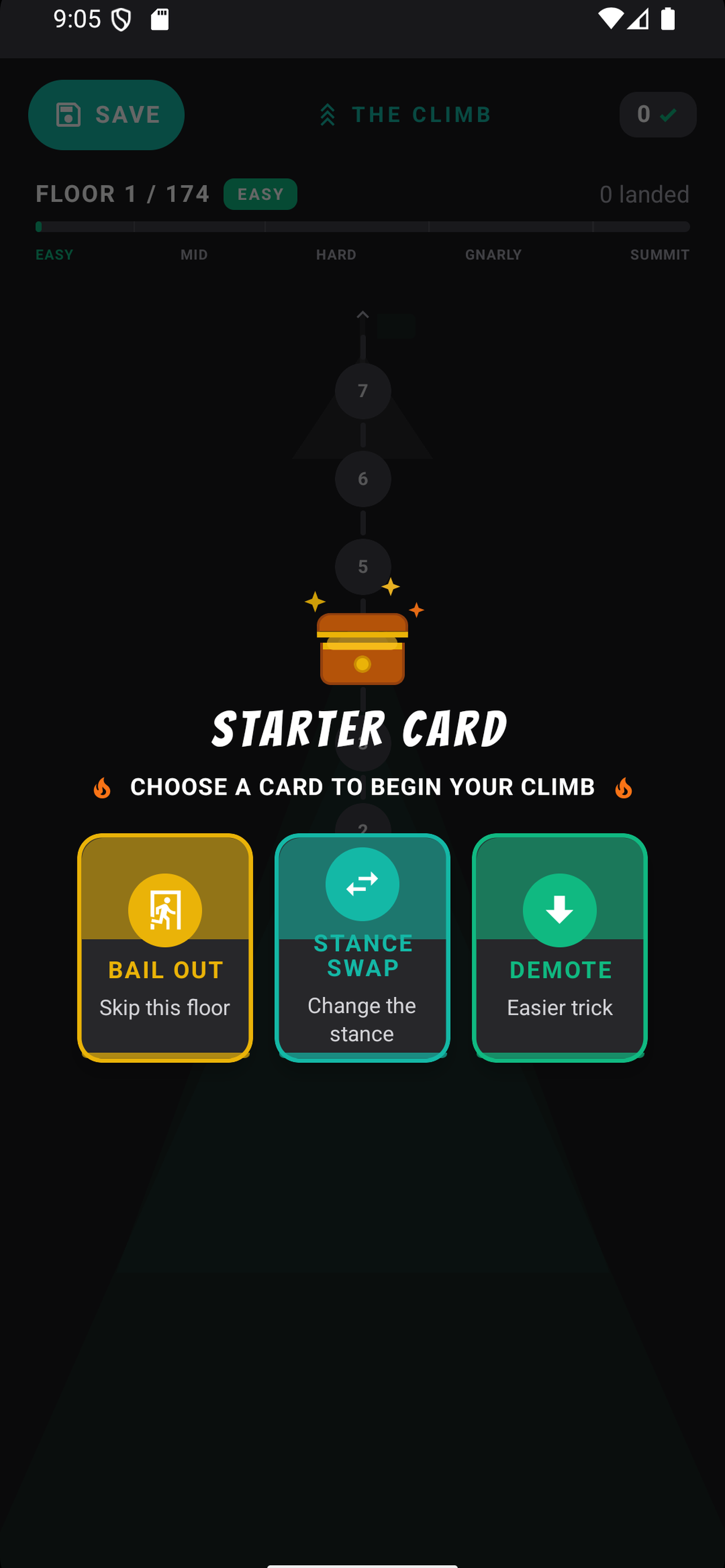The Climb roguelike mode with starter cards